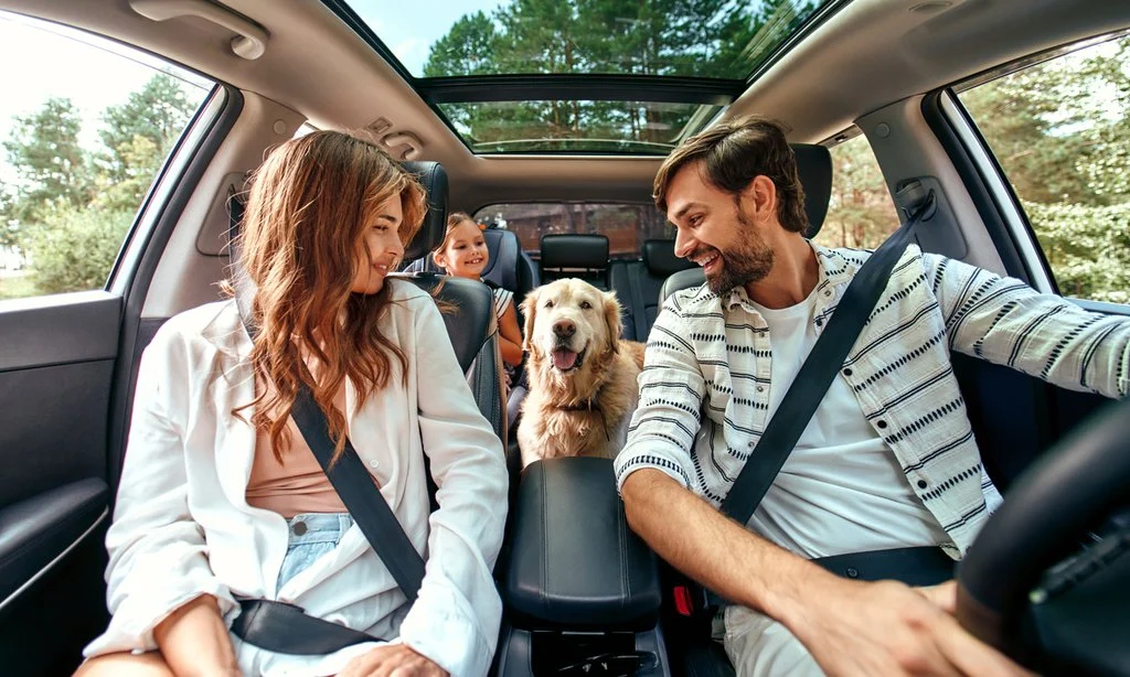 Famille en voiture entretien 